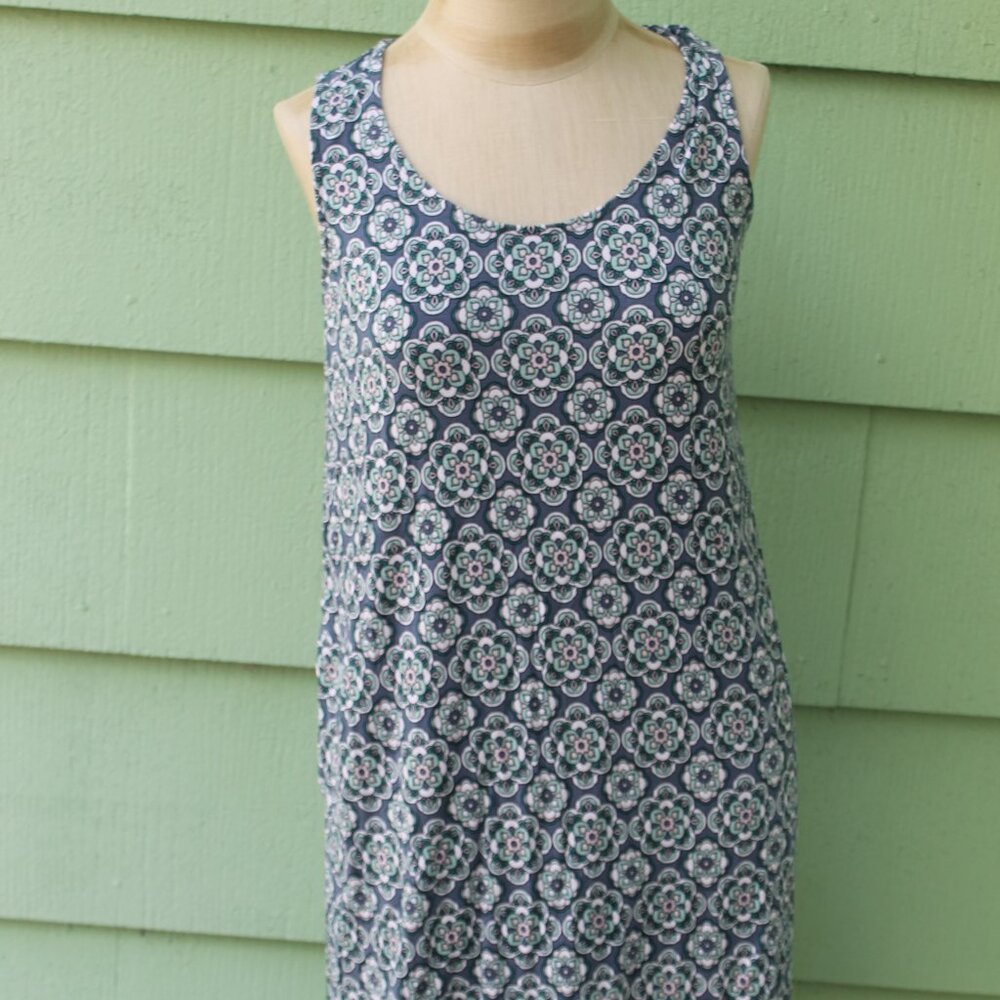 J.Jill Womens Size Small Sleeveless Blue XS Floral Print Maxi Dress Pockets